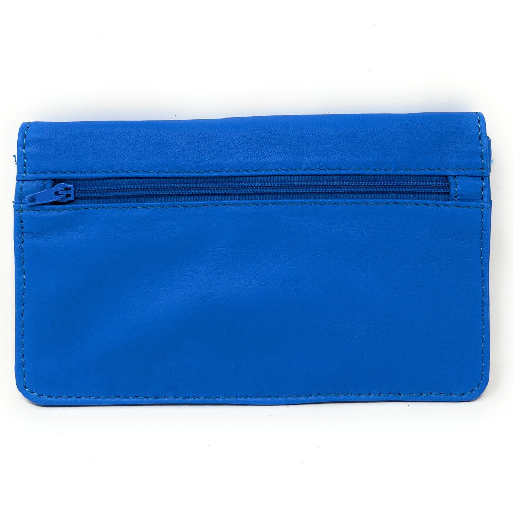 Pochette porte-monnaie en cuir lisse IMPRO Bleu