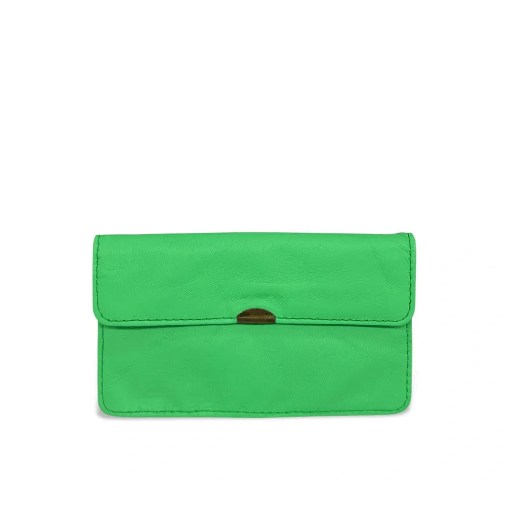 Pochette porte-monnaie en cuir lisse IMPRO Vert menthe