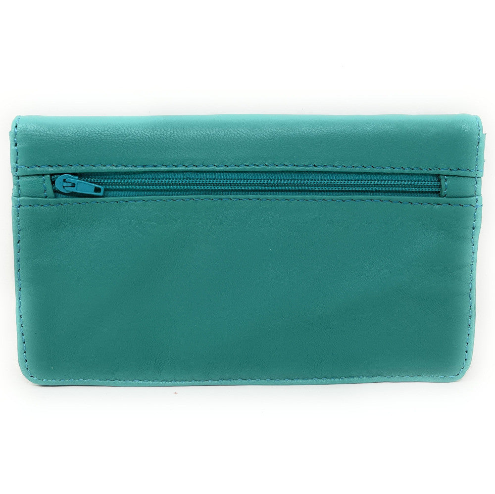 Pochette porte-monnaie en cuir lisse IMPRO Vert Véronèse