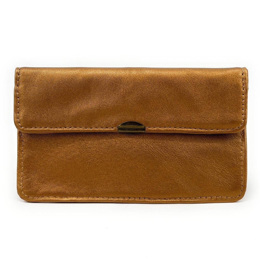 Pochette porte-monnaie en cuir lisse IMPRO Or cuivré