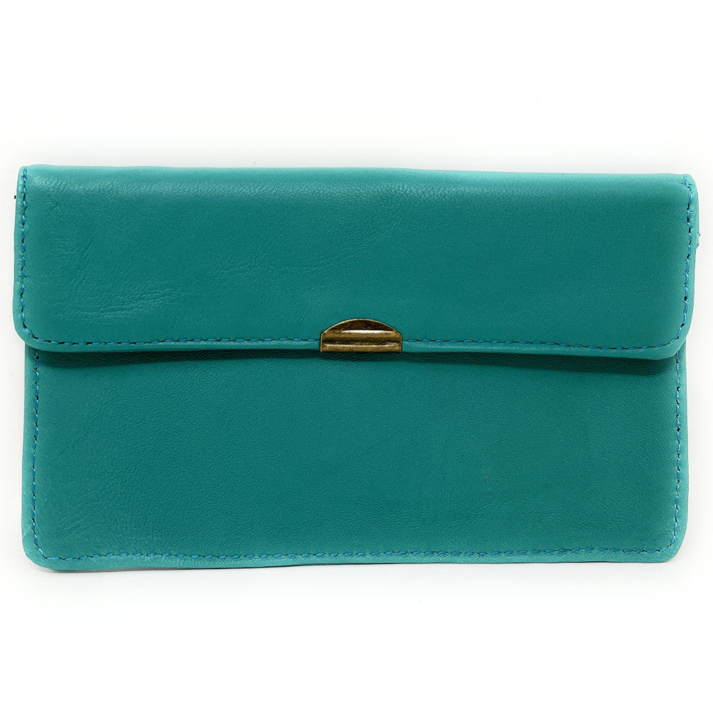 Pochette porte-monnaie en cuir lisse IMPRO Vert Véronèse