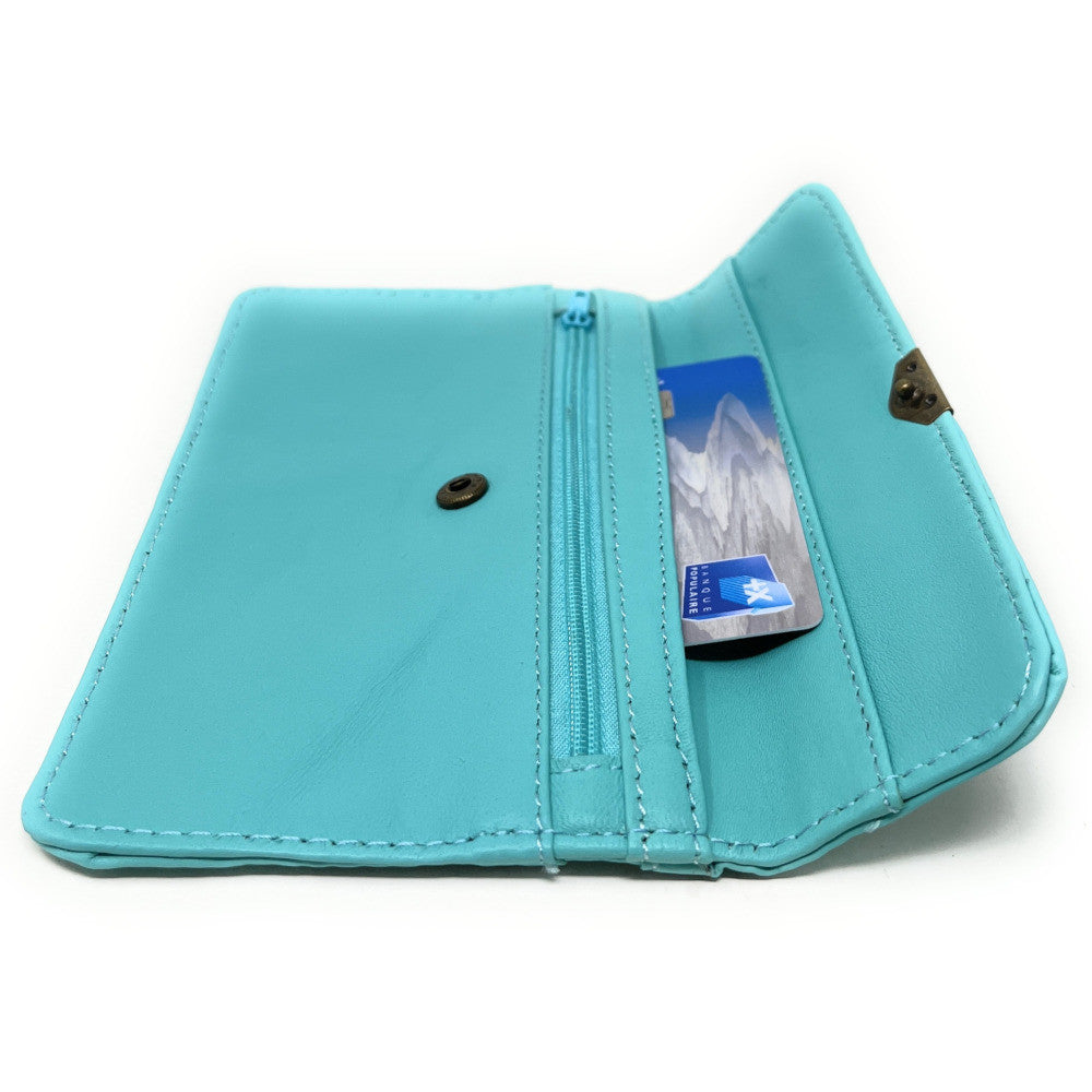 Pochette porte-monnaie en cuir lisse IMPRO Lagon