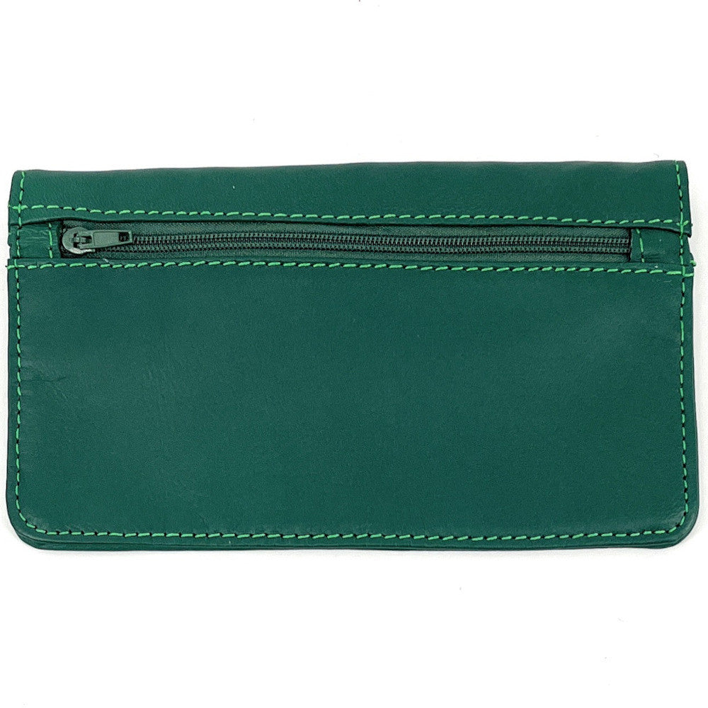 Pochette porte-monnaie en cuir lisse IMPRO Vert forêt