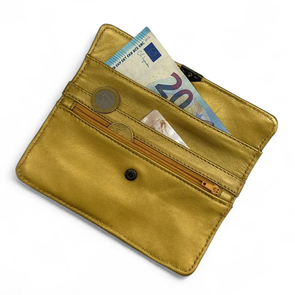 Pochette porte-monnaie en cuir lisse IMPRO Or