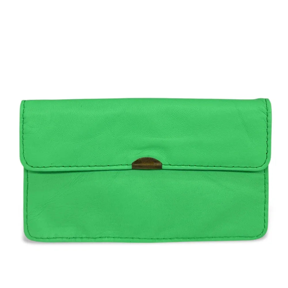 Pochette porte-monnaie en cuir lisse IMPRO Vert menthe