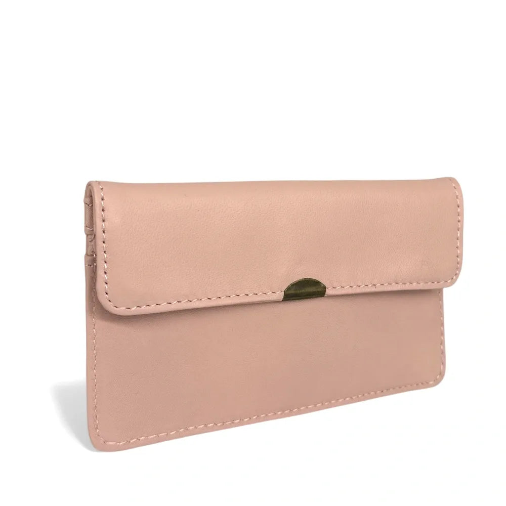 Pochette porte-monnaie en cuir lisse IMPRO Rose nude