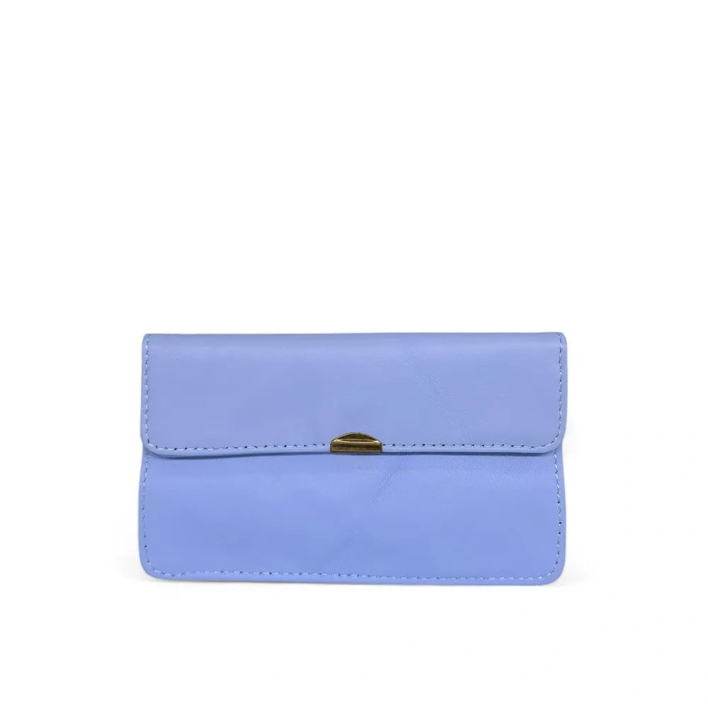 Pochette porte-monnaie en cuir lisse IMPRO Bleu lavande