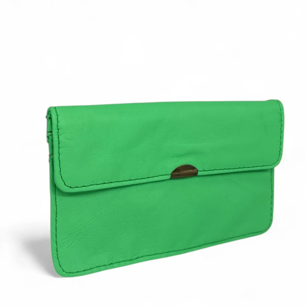 Pochette porte-monnaie en cuir lisse IMPRO Vert menthe