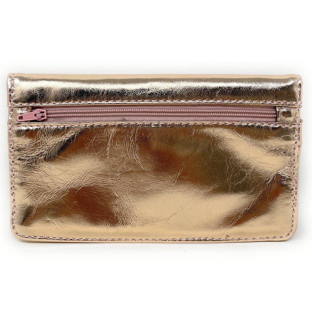 Pochette porte-monnaie en cuir lisse IMPRO Rose gold