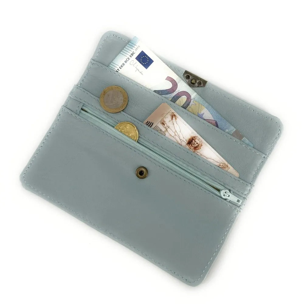 Pochette porte-monnaie en cuir lisse IMPRO Blanc nuage