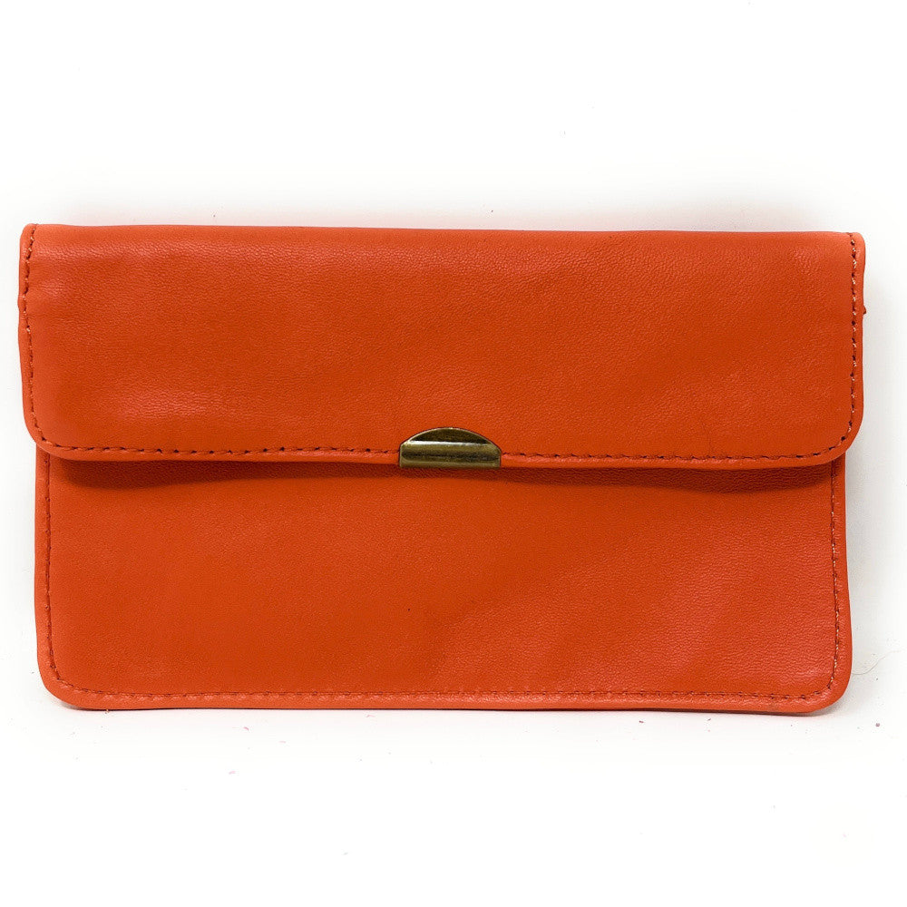 Pochette porte-monnaie en cuir lisse IMPRO Orange