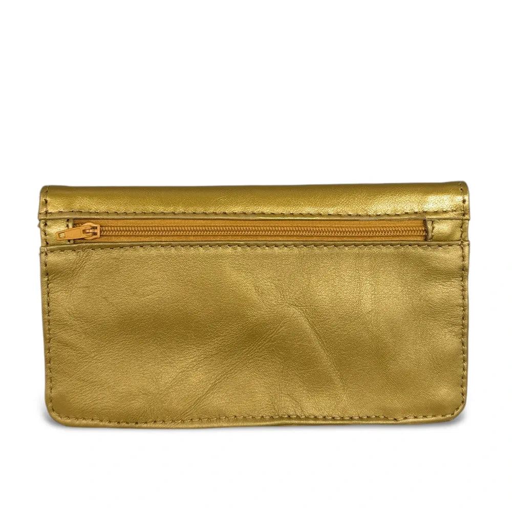 Pochette porte-monnaie en cuir lisse IMPRO Or