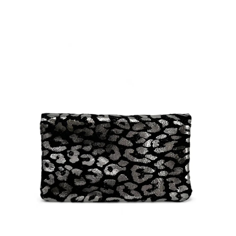 Pochette porte-monnaie en croûte de cuir COMBI LEO Noir