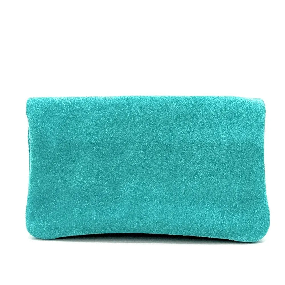 Pochette porte-monnaie en croûte de cuir COMPO SUEDE Bleu turquoise
