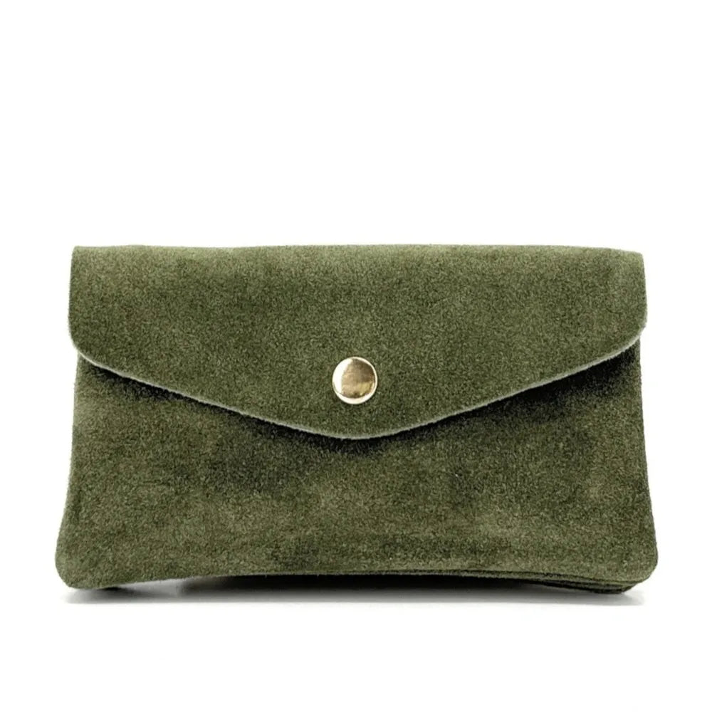 Pochette porte-monnaie en croûte de cuir COMPO SUEDE Kaki