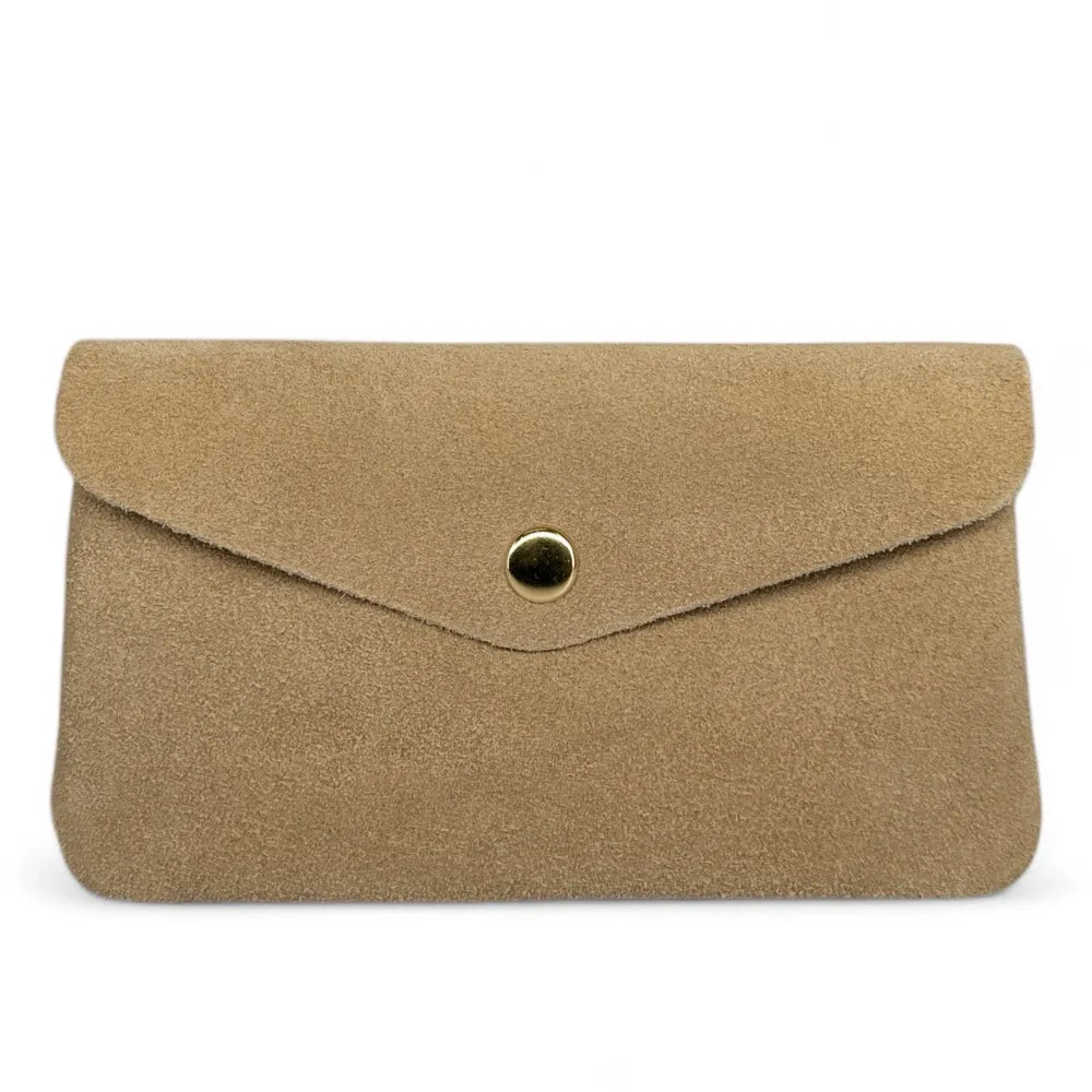 Pochette porte-monnaie en croûte de cuir COMPO SUEDE Taupe