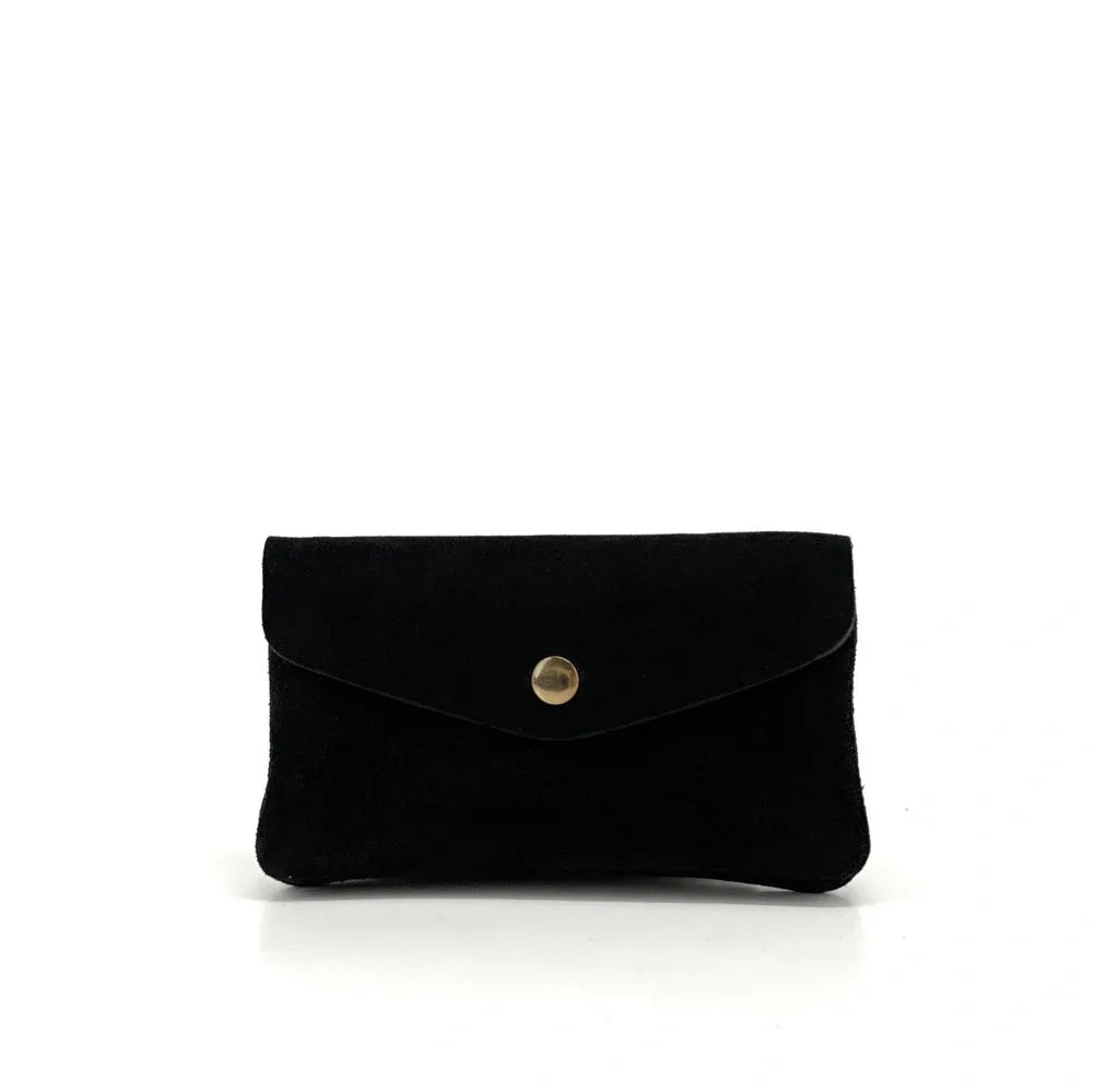 Pochette porte-monnaie en croûte de cuir COMPO SUEDE Noir