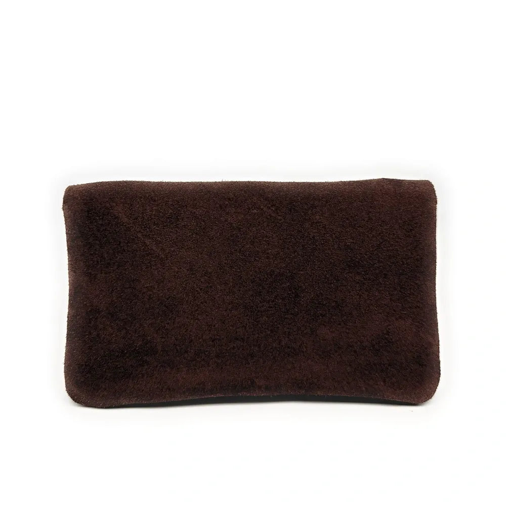 Pochette porte-monnaie en croûte de cuir COMPO SUEDE Chocolat