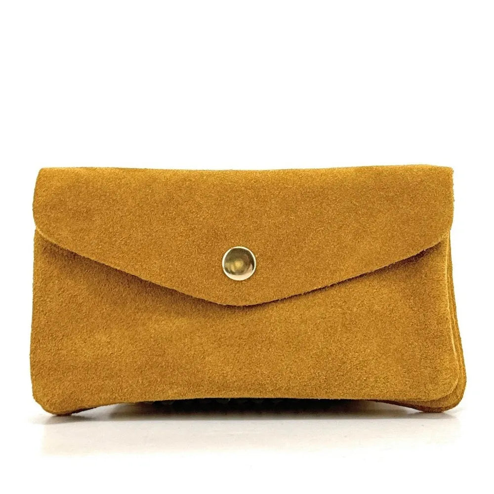 Pochette porte-monnaie en croûte de cuir COMPO SUEDE Savane