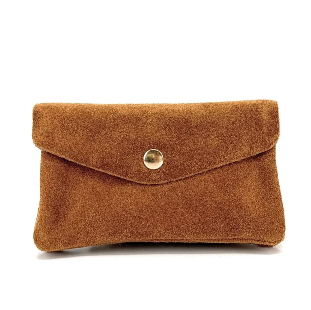 Pochette porte-monnaie en croûte de cuir COMPO SUEDE Camel