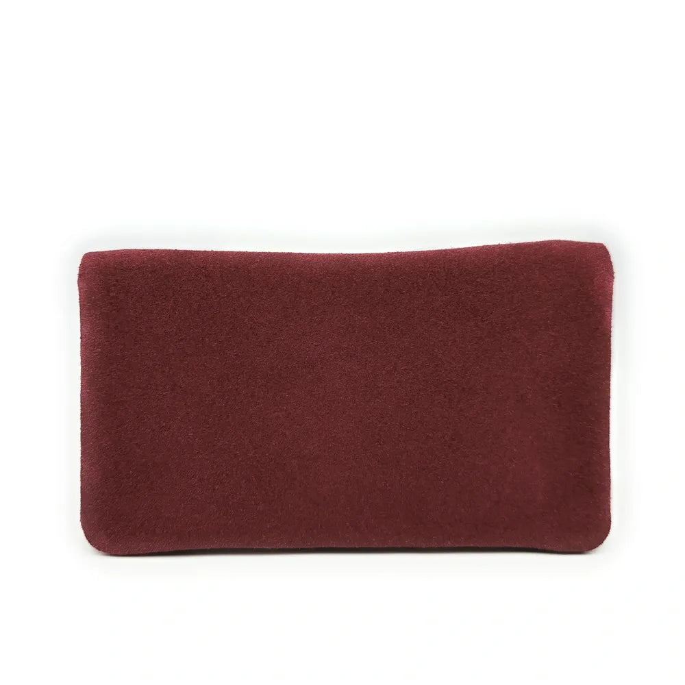 Pochette porte-monnaie en croûte de cuir COMPO SUEDE Rouge bordeaux