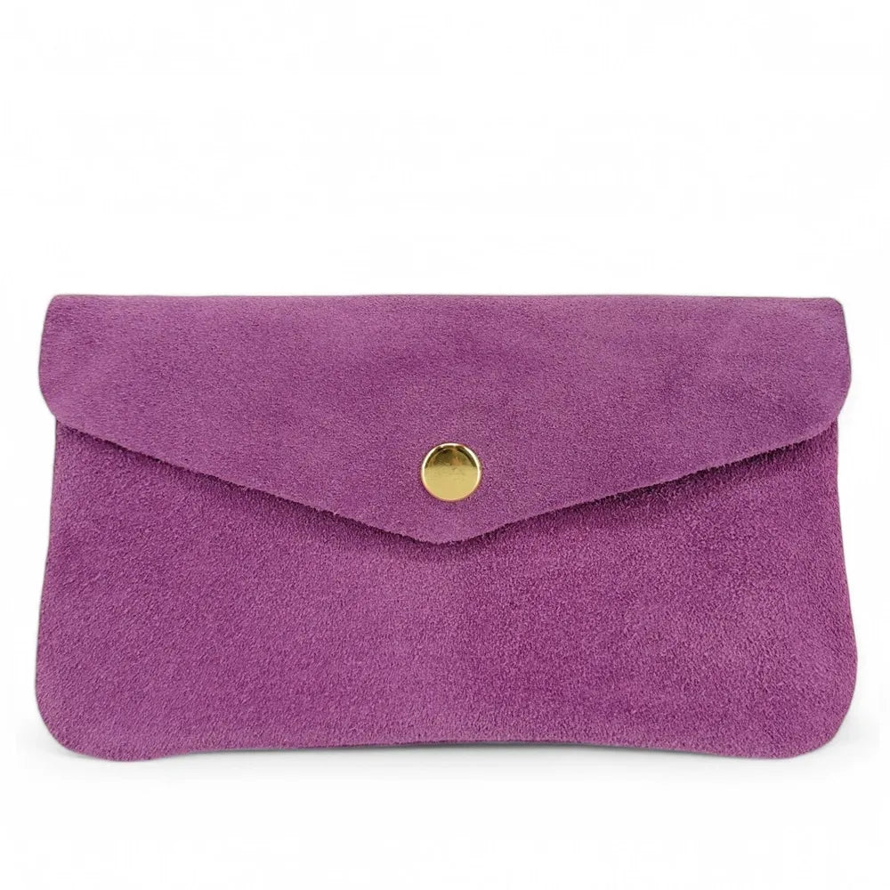Pochette porte-monnaie en croûte de cuir COMPO SUEDE Violine