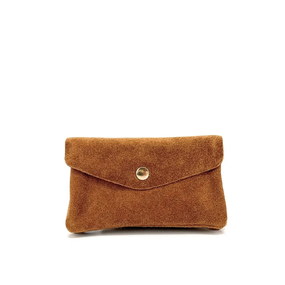 Pochette porte-monnaie en croûte de cuir COMPO SUEDE Camel