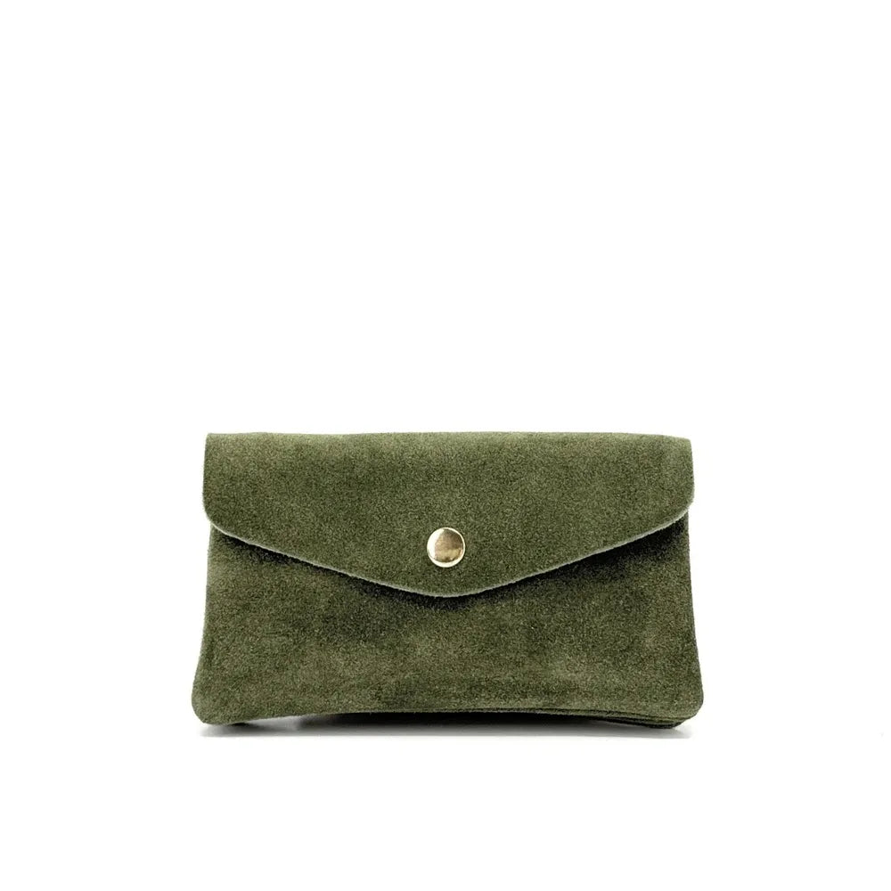 Pochette porte-monnaie en croûte de cuir COMPO SUEDE Kaki