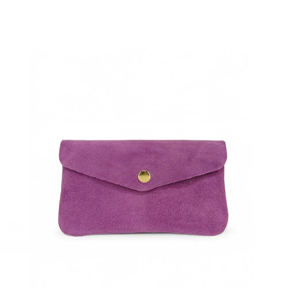 Pochette porte-monnaie en croûte de cuir COMPO SUEDE Violine