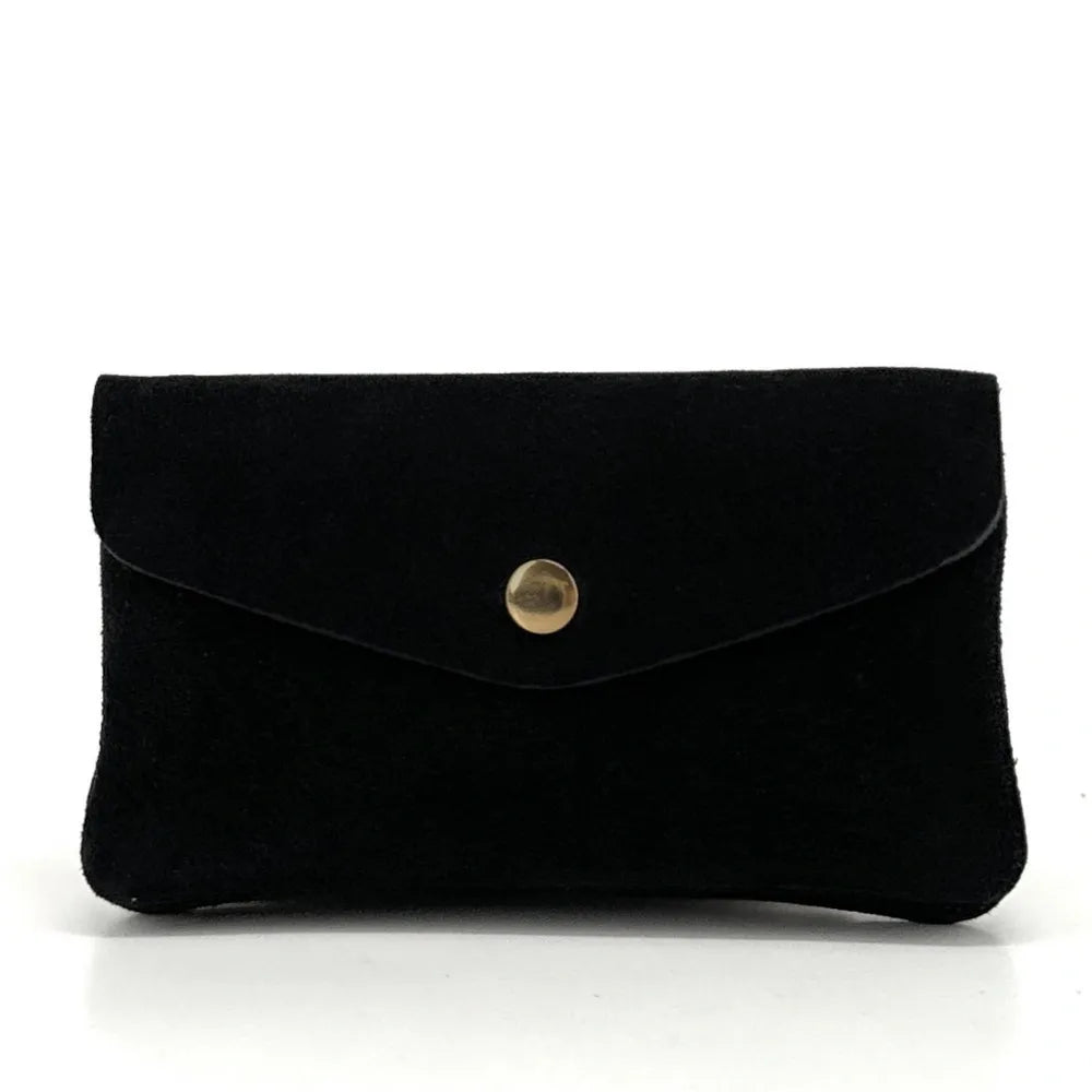 Pochette porte-monnaie en croûte de cuir COMPO SUEDE Noir
