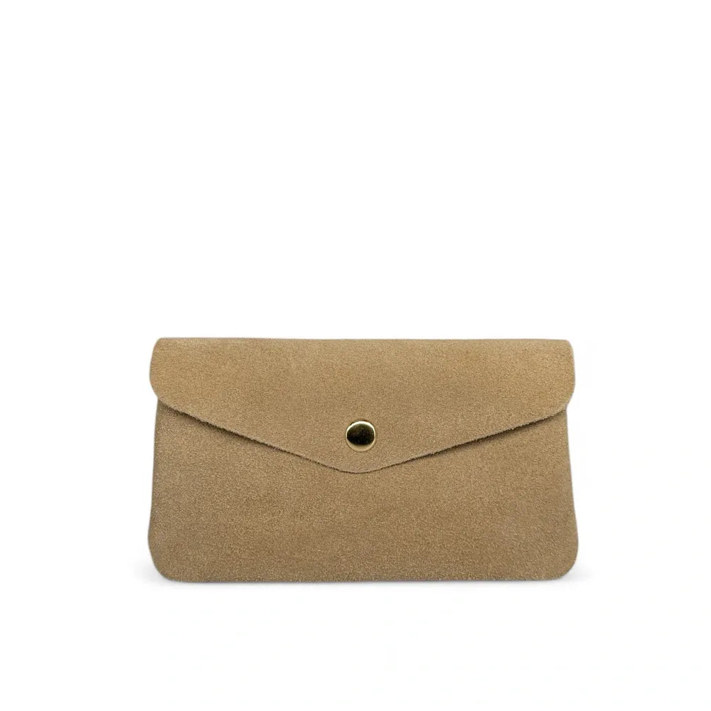 Pochette porte-monnaie en croûte de cuir COMPO SUEDE Taupe