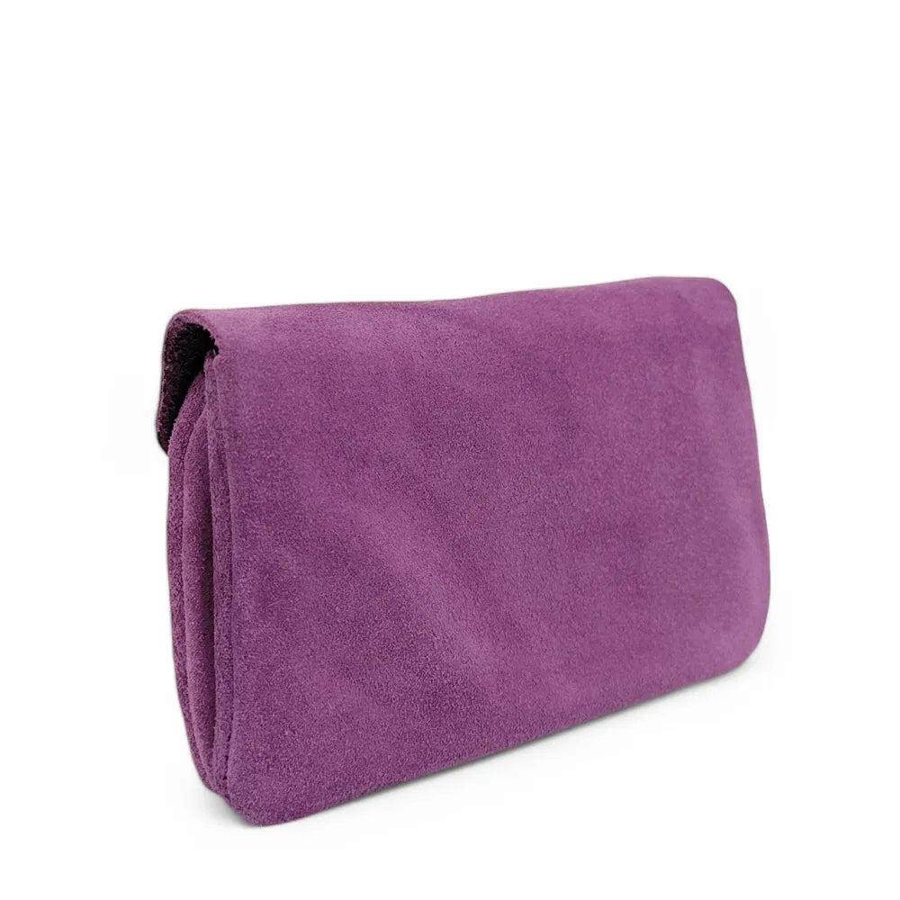Pochette porte-monnaie en croûte de cuir COMPO SUEDE Violine