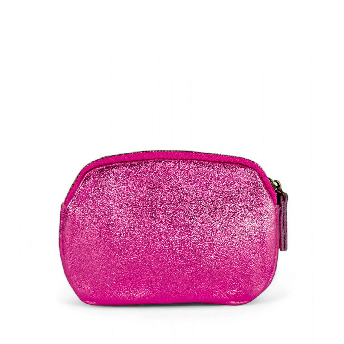 Pochette portamonete in pelle iridescente ZIPPY Rosa fucsia