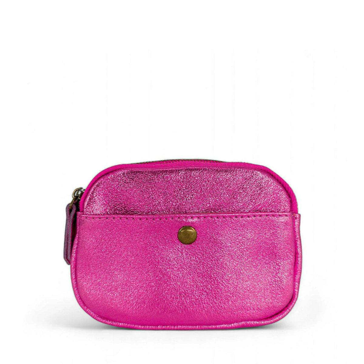 Pochette portamonete in pelle iridescente ZIPPY Rosa fucsia