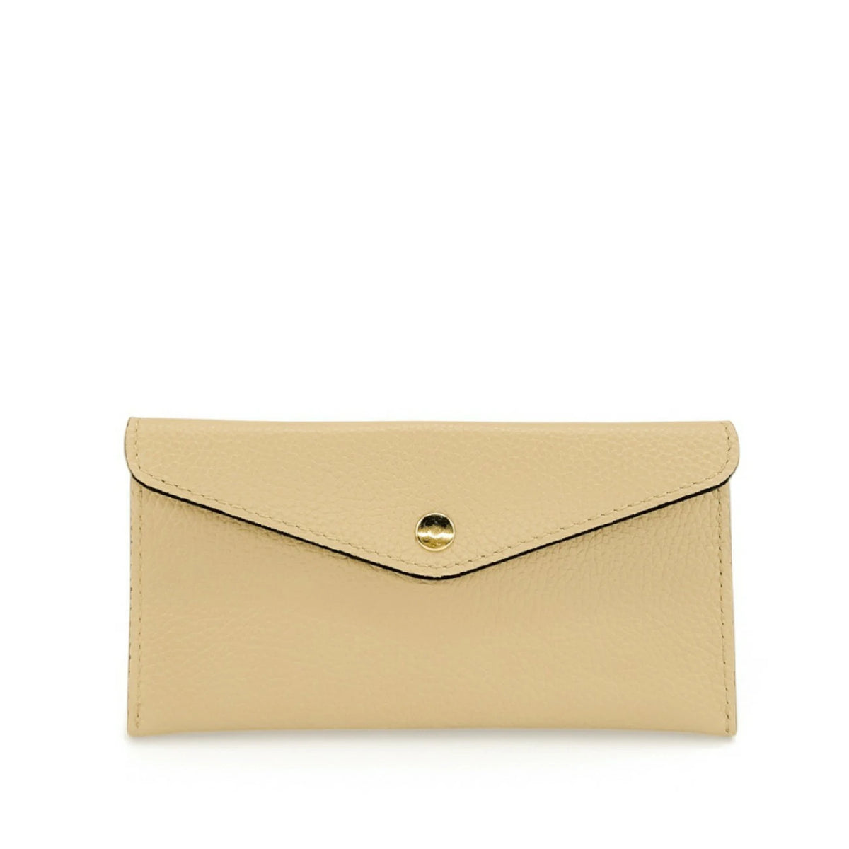 Pochette a busta in pelle martellata CLOE Beige crema