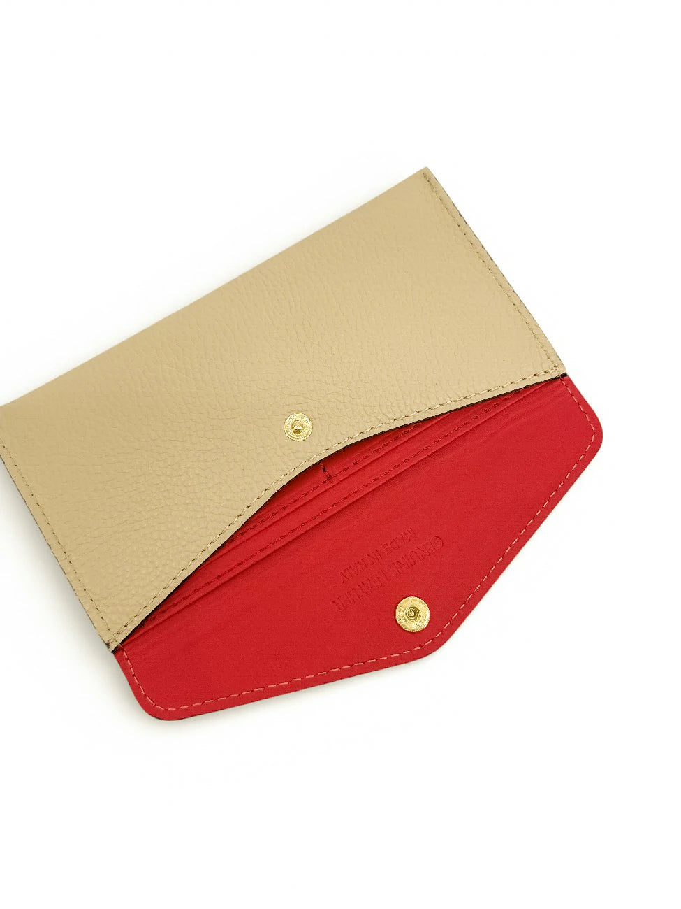 Pochette a busta in pelle martellata CLOE Beige crema