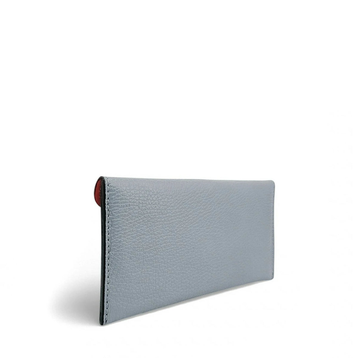 Kuvert-Clutch aus genarbtem Leder CLOE Pastellblau