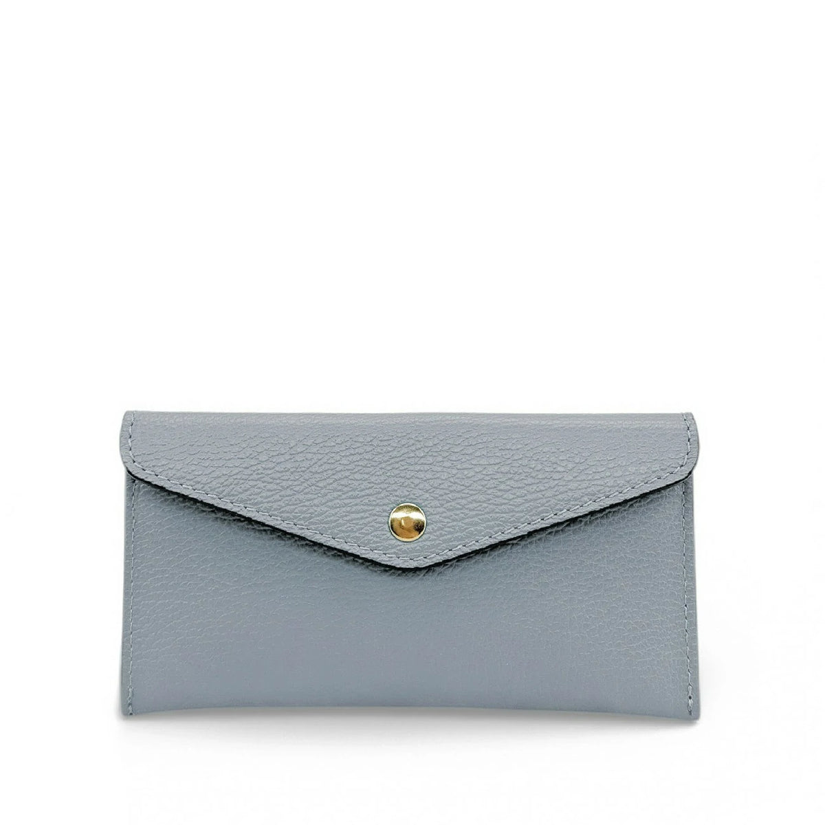 Kuvert-Clutch aus genarbtem Leder CLOE Pastellblau