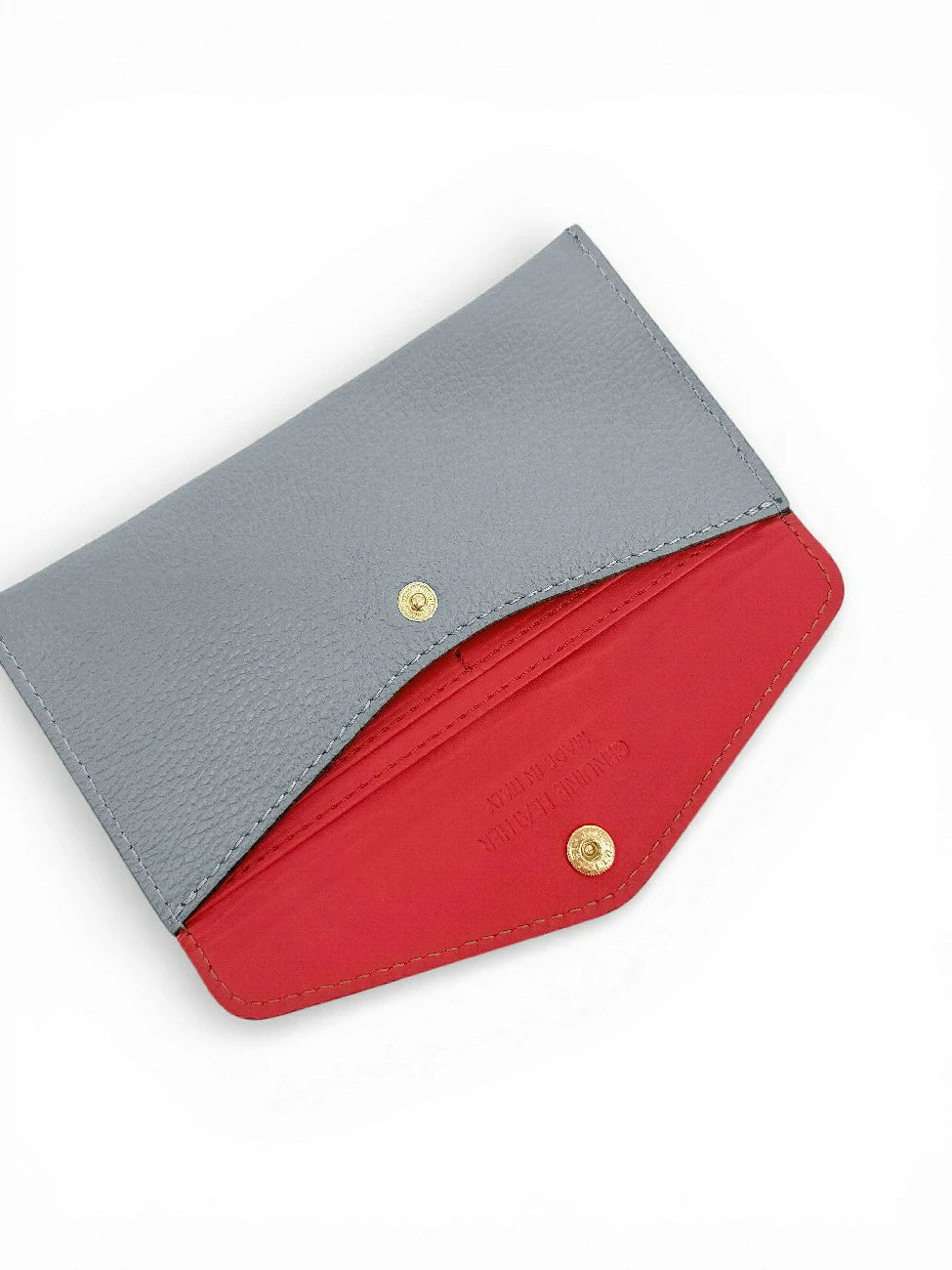 Kuvert-Clutch aus genarbtem Leder CLOE Pastellblau