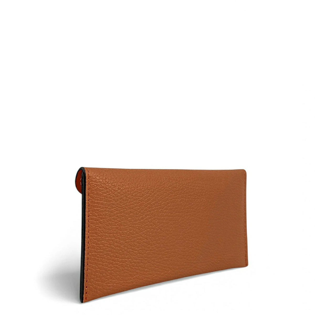 Umschlag-Clutch aus genarbtem Leder CLOE Camel