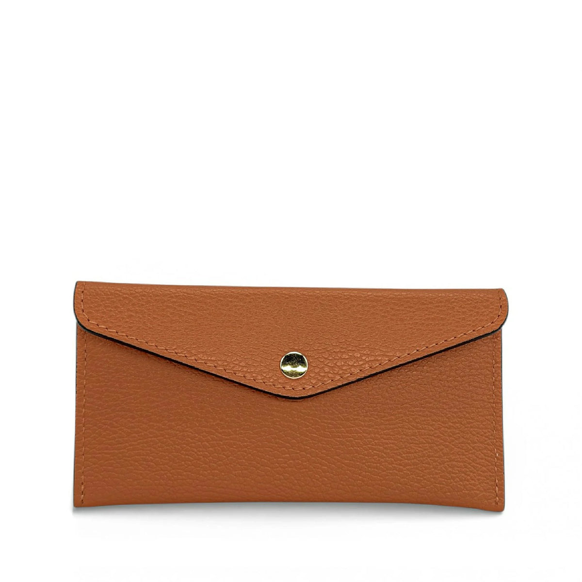 Umschlag-Clutch aus genarbtem Leder CLOE Camel