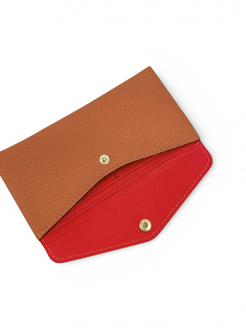 Umschlag-Clutch aus genarbtem Leder CLOE Camel