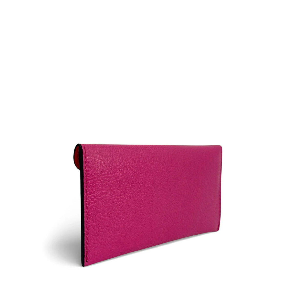 Kuvert-Clutch aus genarbtem Leder CLOE Fuchsia-Rosa