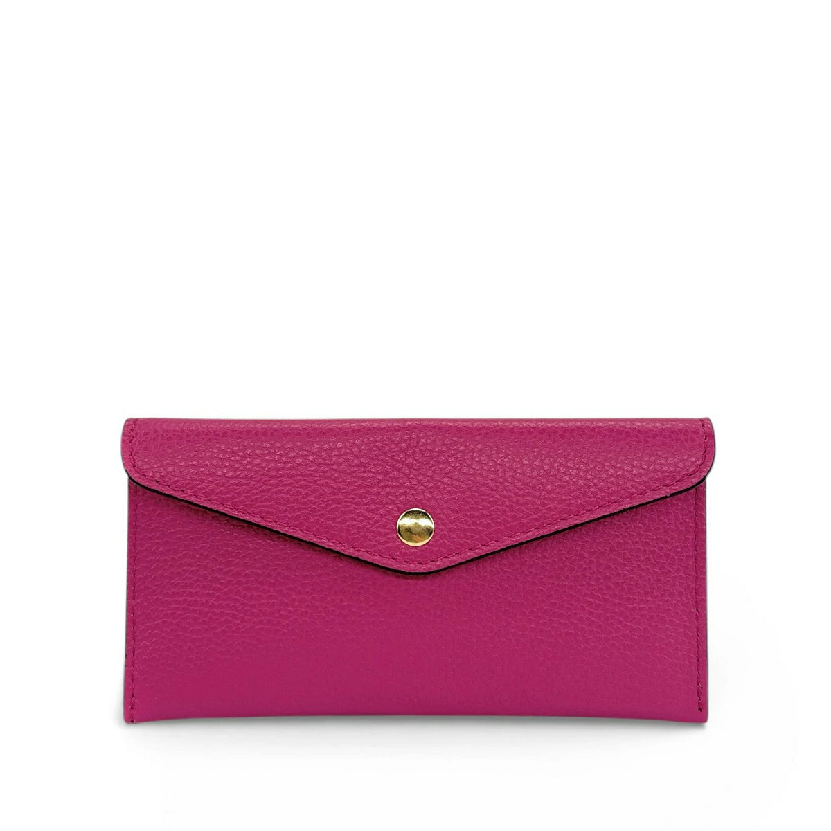 Kuvert-Clutch aus genarbtem Leder CLOE Fuchsia-Rosa