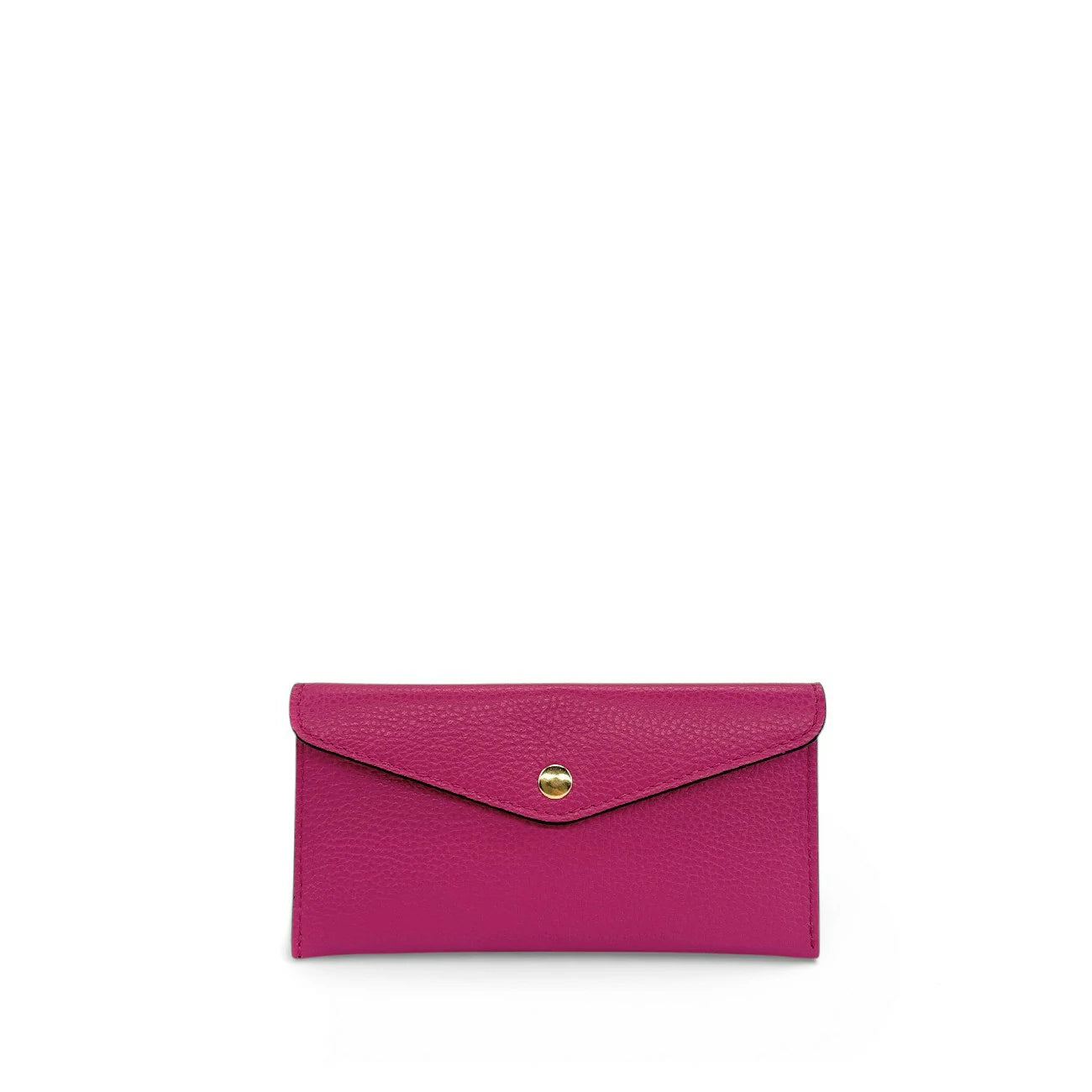 Porte-cartes portefeuille en cuir grainé CLOE Rose fuchsia