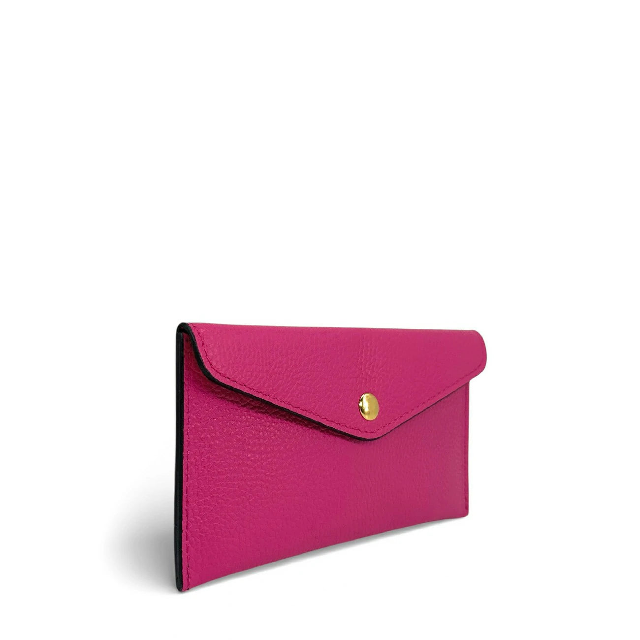 Porte-cartes portefeuille en cuir grainé CLOE Rose fuchsia
