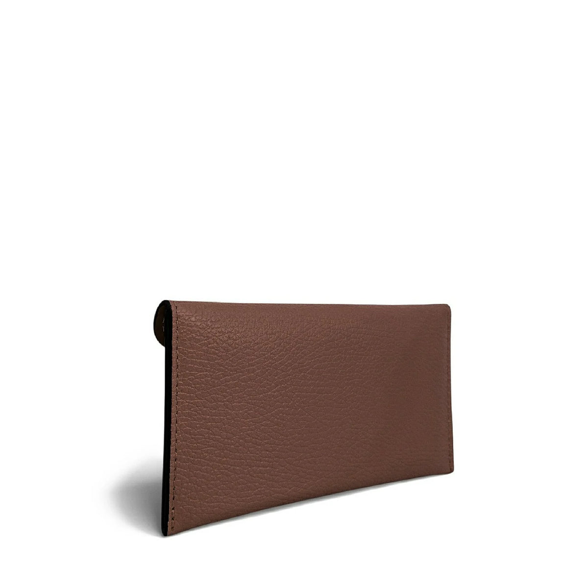 Kuvert-Clutch aus genarbtem Leder CLOE Mokka