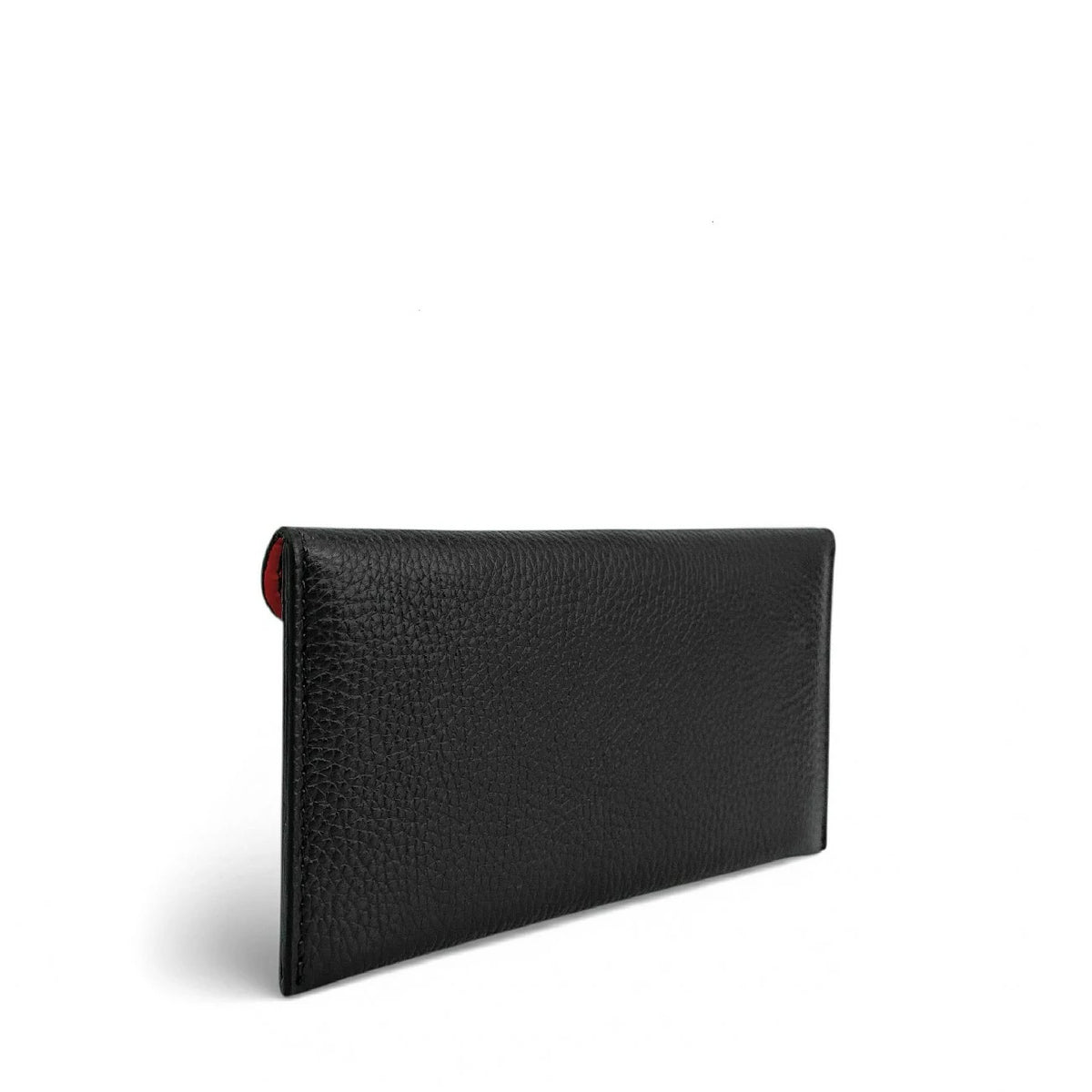 CLOE Black Grained Leather Envelope Clutch