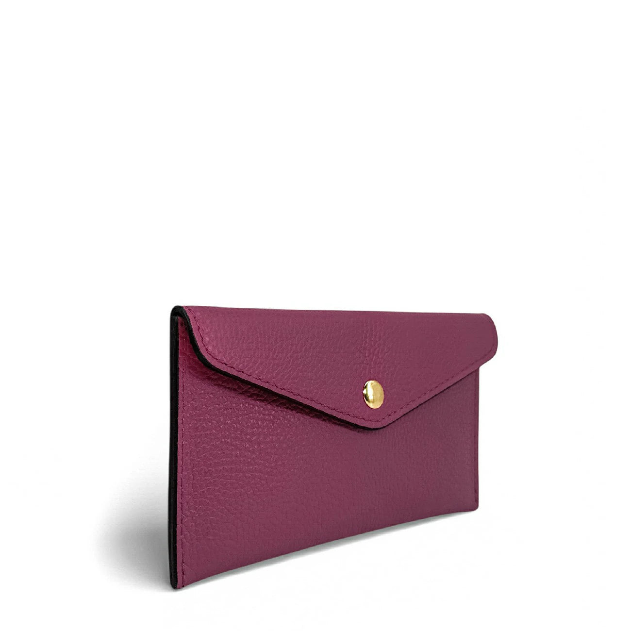 Porte-cartes portefeuille en cuir grainé CLOE Prune
