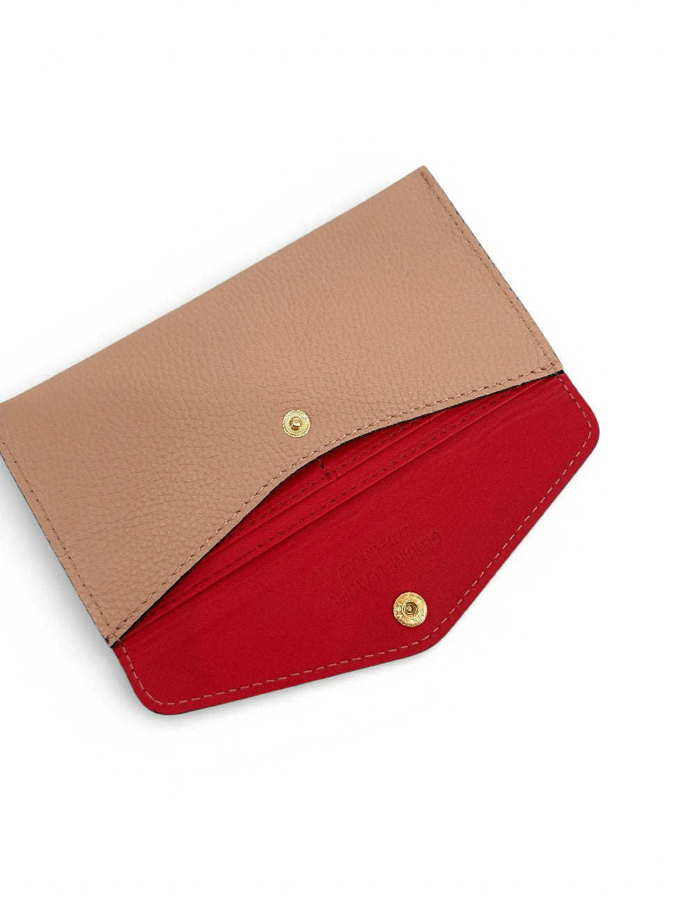 Kuvert-Clutch aus genarbtem Leder CLOE Nude-Rosa